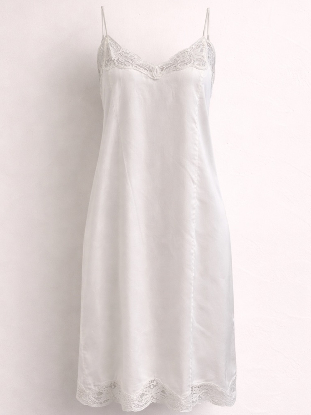 AXIOM White Lace Cotton Slip Dress Nightgown Large